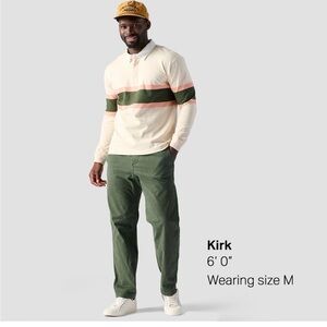 Stoic Men’s Beige Tan Green Pink Rugby Polo Collar Long Sleeve